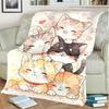 1PC Cute cat, cartoon blanket, all season lightweight home office outdoor nap multifunctional blanket