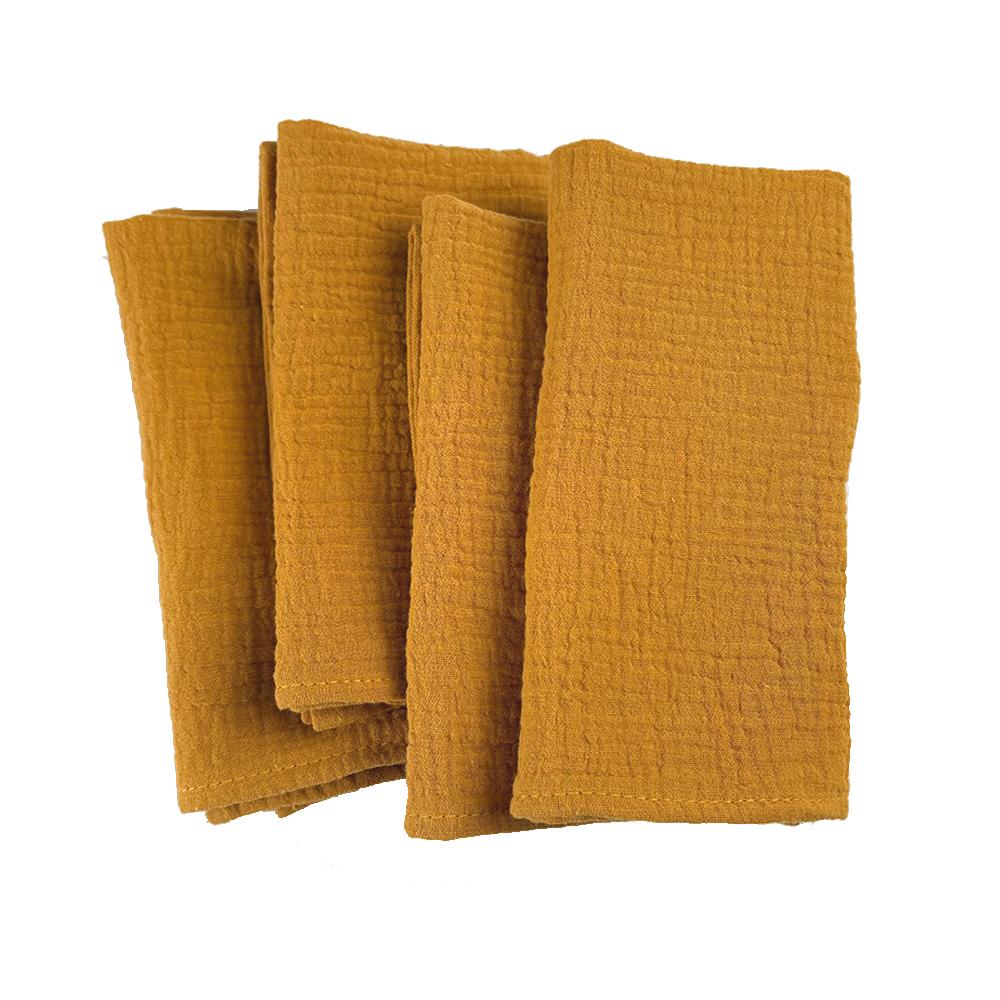 40x40cm Cotton Gauze Cloth Napkins Set of 4 Soft Handmade Double Layer Reusable Dinner Napkin Square for Wedding Party Dinners