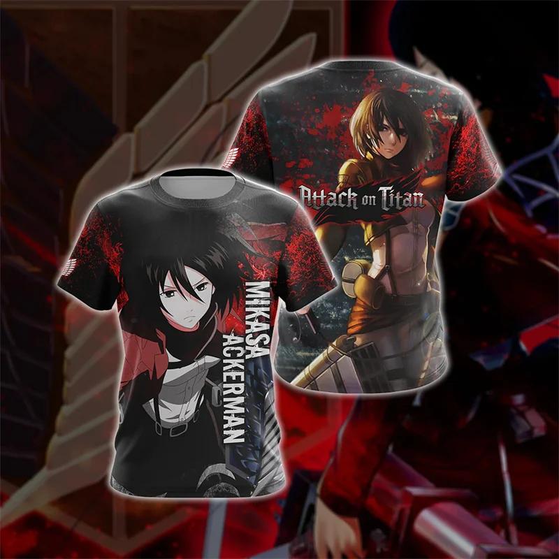Anime "Attack on Titan" Levi Ackerman Graphic Men's T-shirts 3D Manga Printed T-shirts Summer Round Neck Casual Harajuku Fashion T-shirts