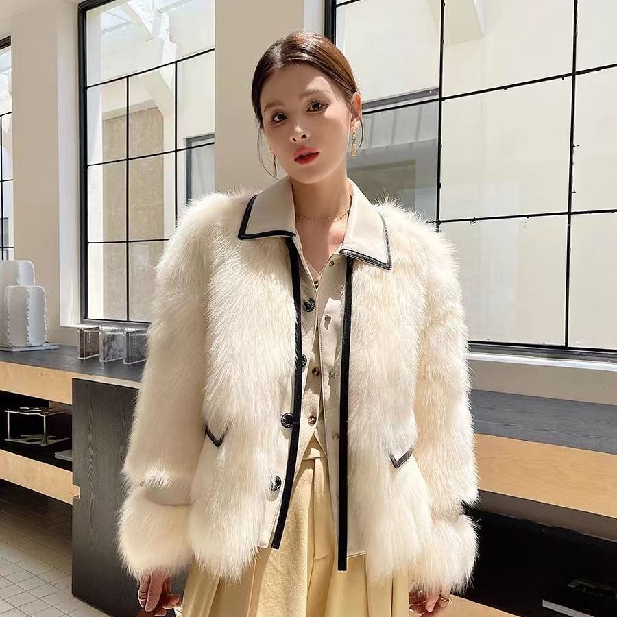 Thickened imitation fox fur imitation fur jacket women's light coat New winter temperament