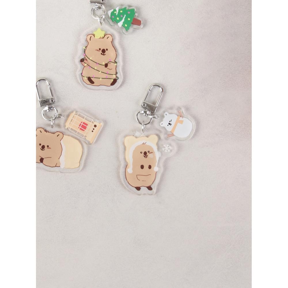 Daiso Quoca Acrylic Key Ring Bra workout clothes (snowman quokka)