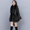 New Splicing Imitation Fur Jacket Medium and Long Winter Fashion Cotton-padded Clothes Cotton-padded Clothes Imitation Fox Fur Women's Clothing
