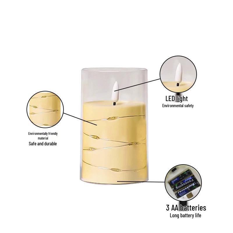 LED Remote Control Swing Candle Lamp for Hotel & Wedding Decor - Smokeless Atmosphere Lighting