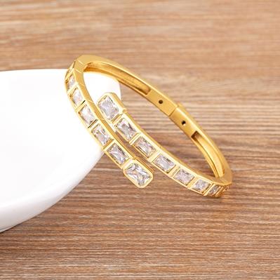 

Nidin Creative Design 4 Colors Fashion Brand Bangle Jewelry Crystal Snake Bracelet Classic Open Adjustable Personality Gift 56-58mm