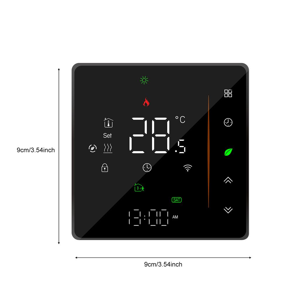 Smart Tuya WiFi Thermostat Water Floor Heating Controller with LED Color Display Shows Time/Weekday/Temperature/Humidity/Weathe