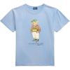 Polo Logo Loose Fit Round Neck Short Sleeve T-Shirt Women Tops Light-Blue WMPOKNINCU21167-400