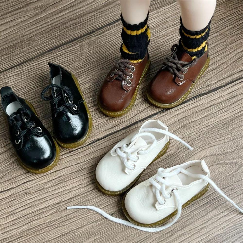Black Brown Doll Leather Shoes Casual Wearing Doll Boots Fashion 1/4 BJD Shoes  DIY Toy