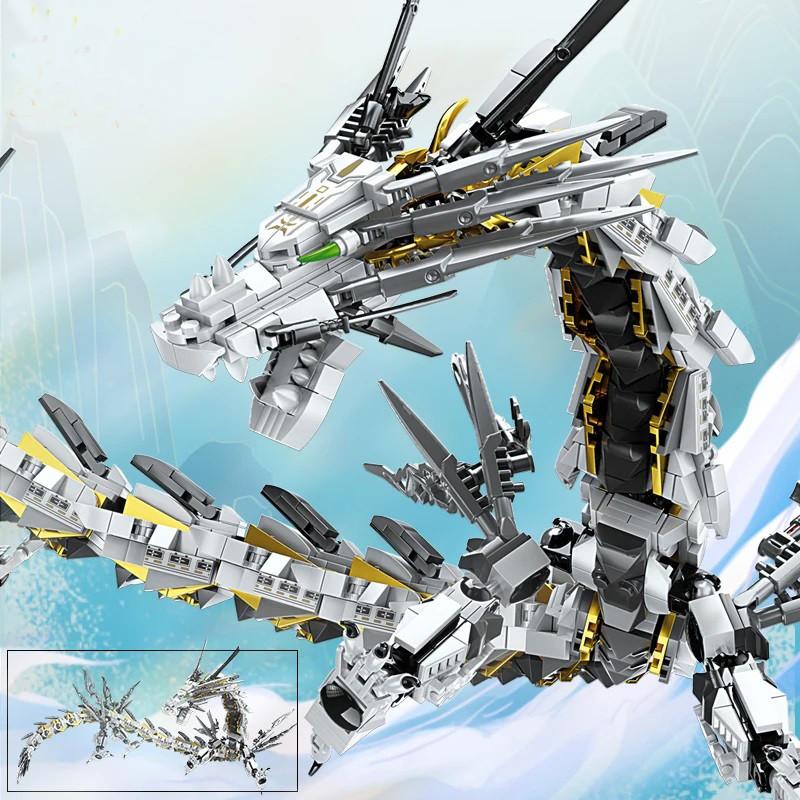 1485PCS White Dragon Model Building Blocks Movie Series City Bricks Educational Construction Toys For Children Friends