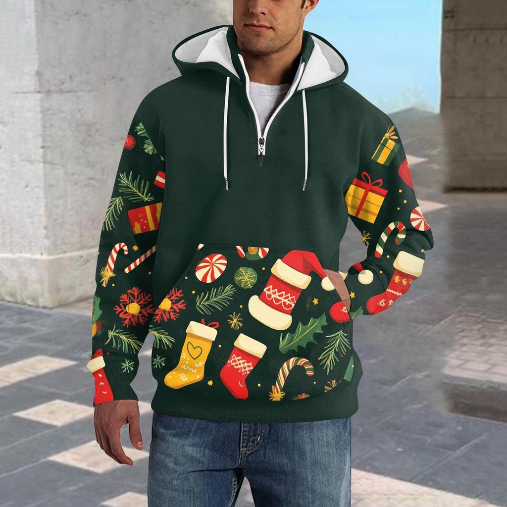 Bahar ve Erkek Ayakta Yaka Sweatshirt Açık Hava Rahat Kazak Üstleri