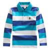 Boys' Korean Style Striped Long-Sleeve Polo Shirt with Turn-Down Collar (Sizes 100-170 cm) - Autumn & Spring Wear
