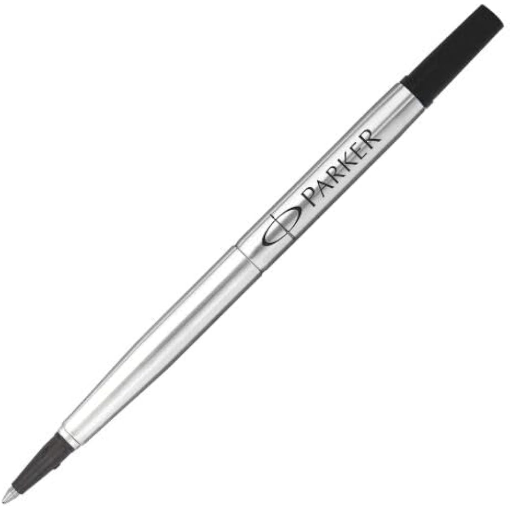 PARKER Parker Rollerball Refill, Black, 1 Pack, Black, F Fine, 0.5mm, Water-based Ballpoint Pen R...