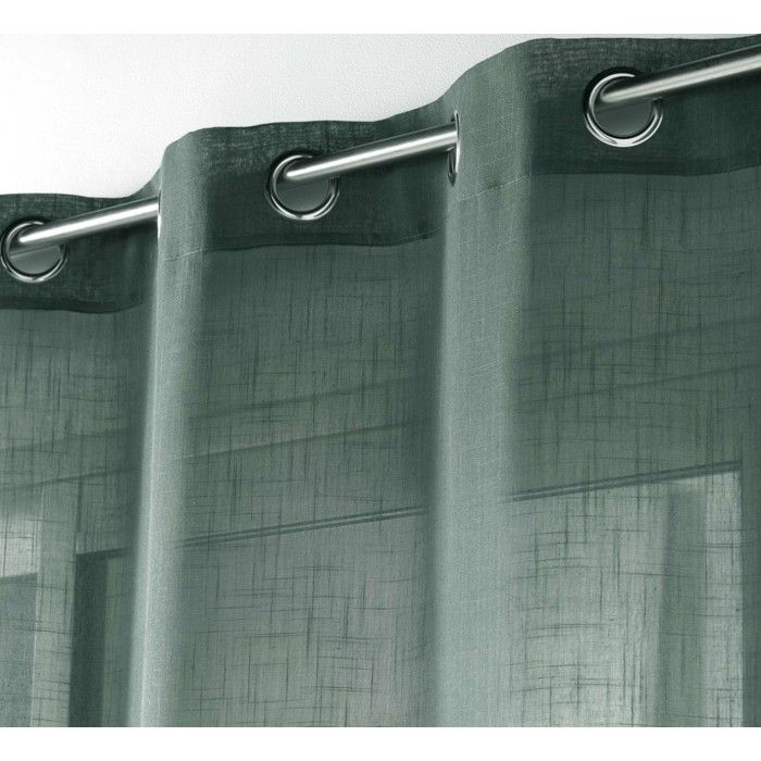 Rideau Voile effet lin 140x240cm Zazy kaki