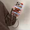 Leopard print splicing puppy lanyard suitable for Apple 16e mobile phone case 14promax advanced sense 15 autumn and winter 13 retro 7