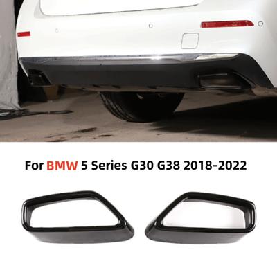 For BMW 5 Series G30 G31 2018-2021 Stainless Steel Black Car Exhaust Pipe Cover Stickers Exterior Modification Car Accessories