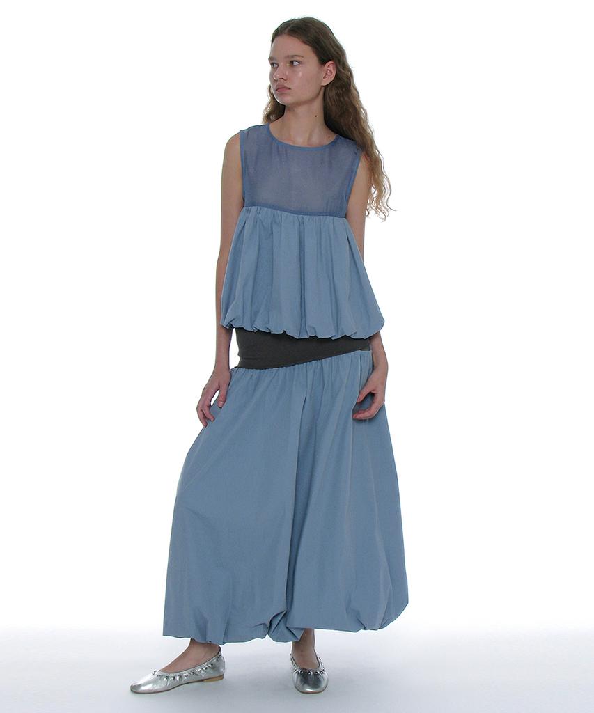 Partimento Woman 2-Way Puff Maxi Skirt_Pastel Blue