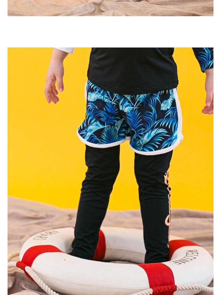 Kids' Three-Piece Sun-Protective Swimsuit: Long Sleeve, Long Pants, Quick-Dry, Warm Swimwear for Boys and Girls