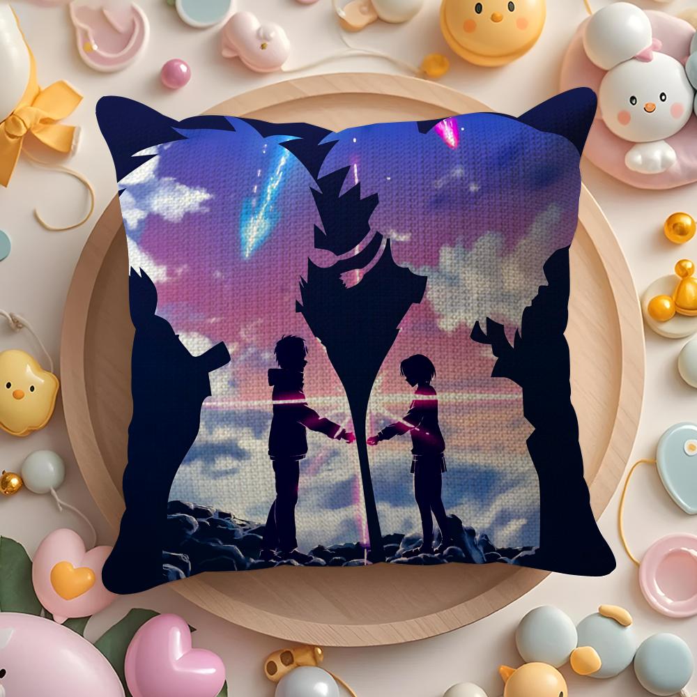 Anime Cartoon Movie Y-Your Name Pillow Case Sofa Living Room Bedroom Headboard Backrest Cushion Square Cushion