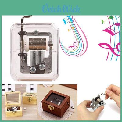 Transparent Diy Mini Music Box With Hand Cranking Music Movement For Christmas