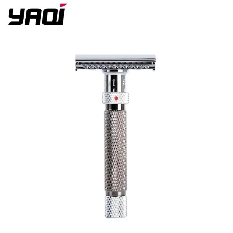 Yaqi Adjustable The Final Cut Chrome And Gunmetal Color Safety Razor for Men Provide Comfortable Grip With 12mm Handle Diameter