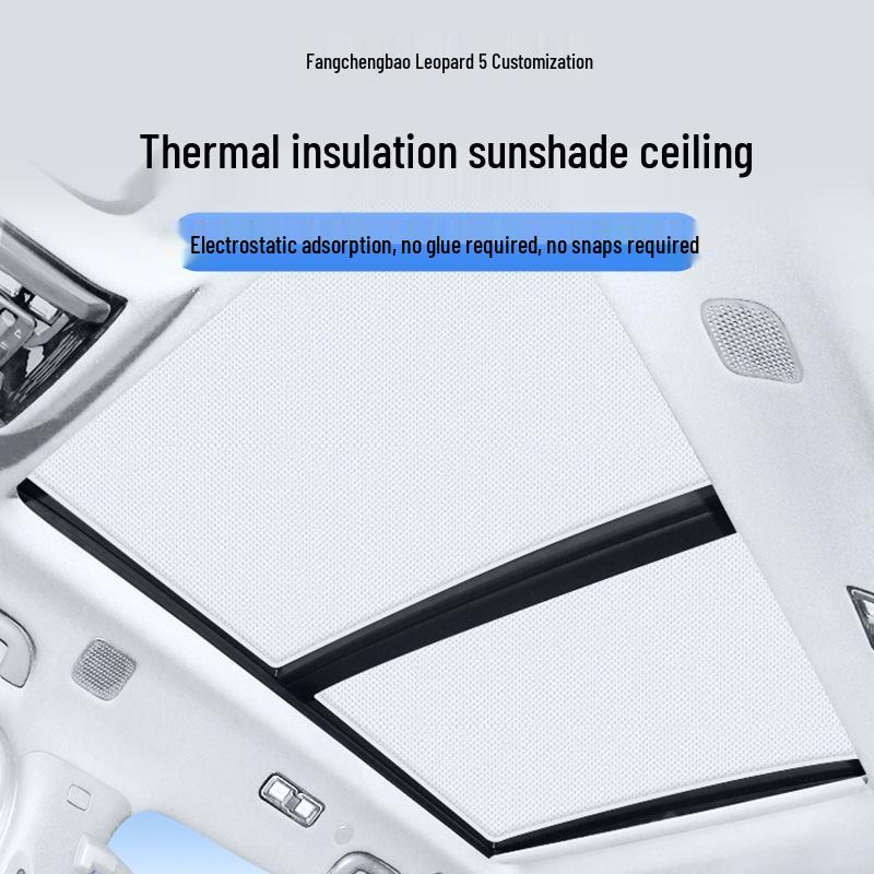 Leopard 5/8 Titanium 3/7 Electrostatic Suction Sunroof Sunshade Black [Electrostatic]