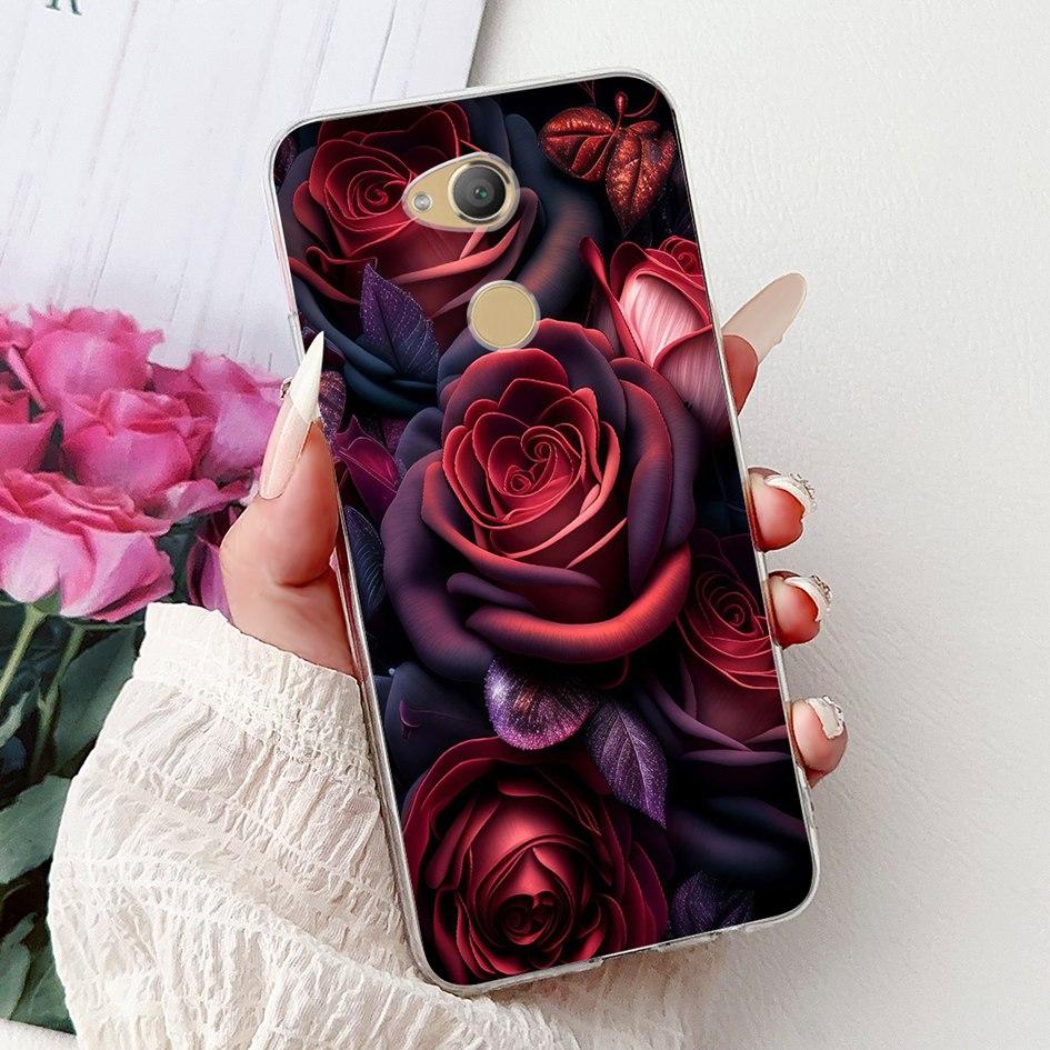 For Sony Xperia XA2 Case H3113 H3123 H3313 Cover Fashion Art Flower Painted Soft TPU Bumper on Sony Xperia XA2 Ultra H3213 Shell