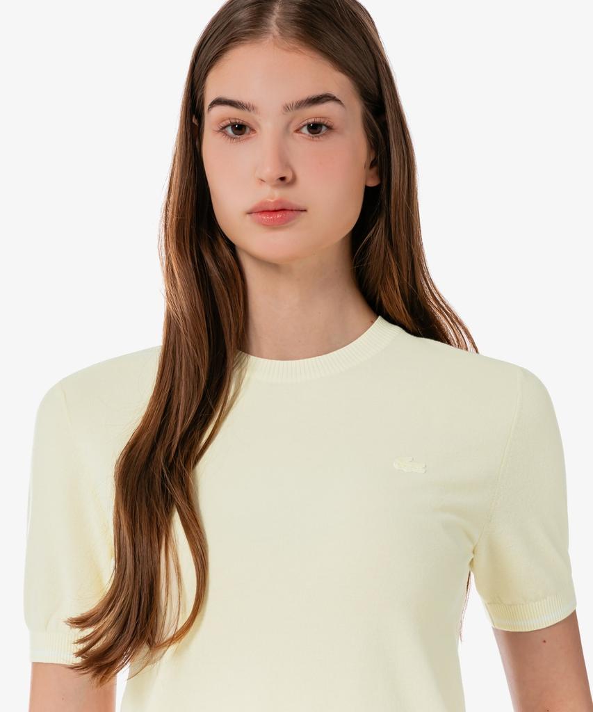 LACOSTE Women'S Basic Short Sleeve Round Sweater Af335E-56G S7G