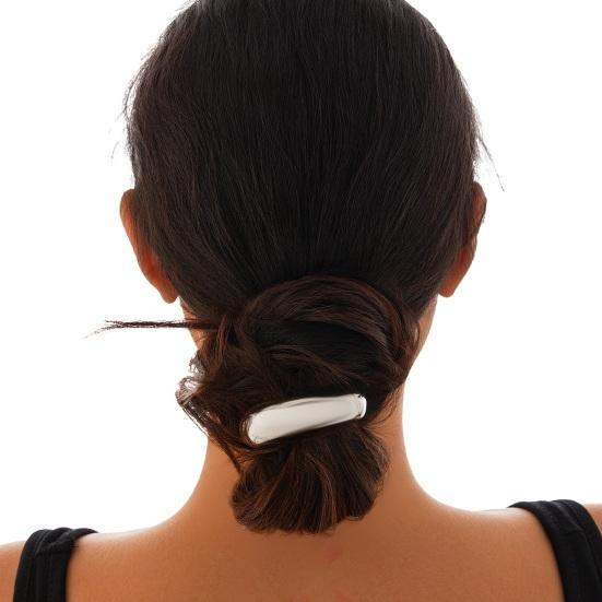Geometric Metal Hair Tie, Alloy Elastic Ponytail Holder for Women, Minimalist Square Hair Ring for Daily Commuting Use