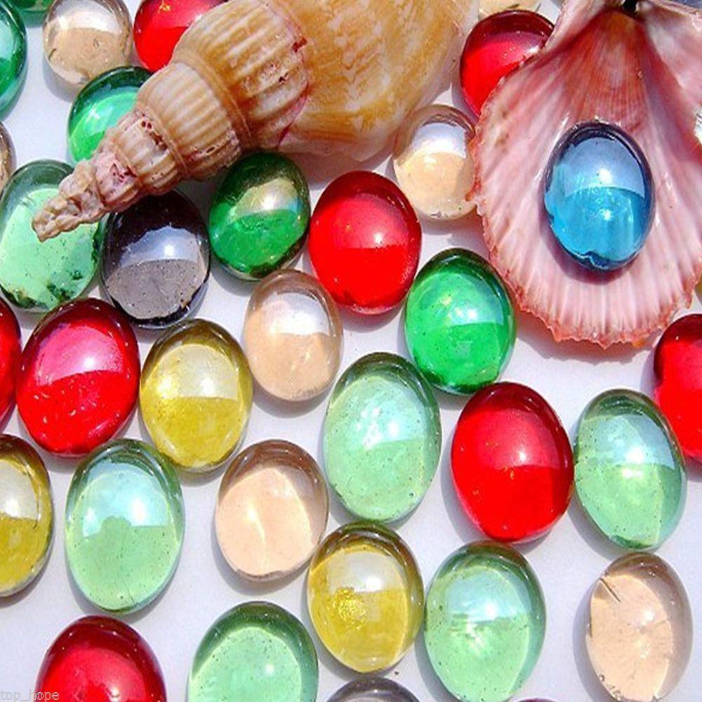 Home Crystal 100g Stone Accessories Decoration Marbles Craft Flat Glass Stones Beads Aquarium Fish Tank