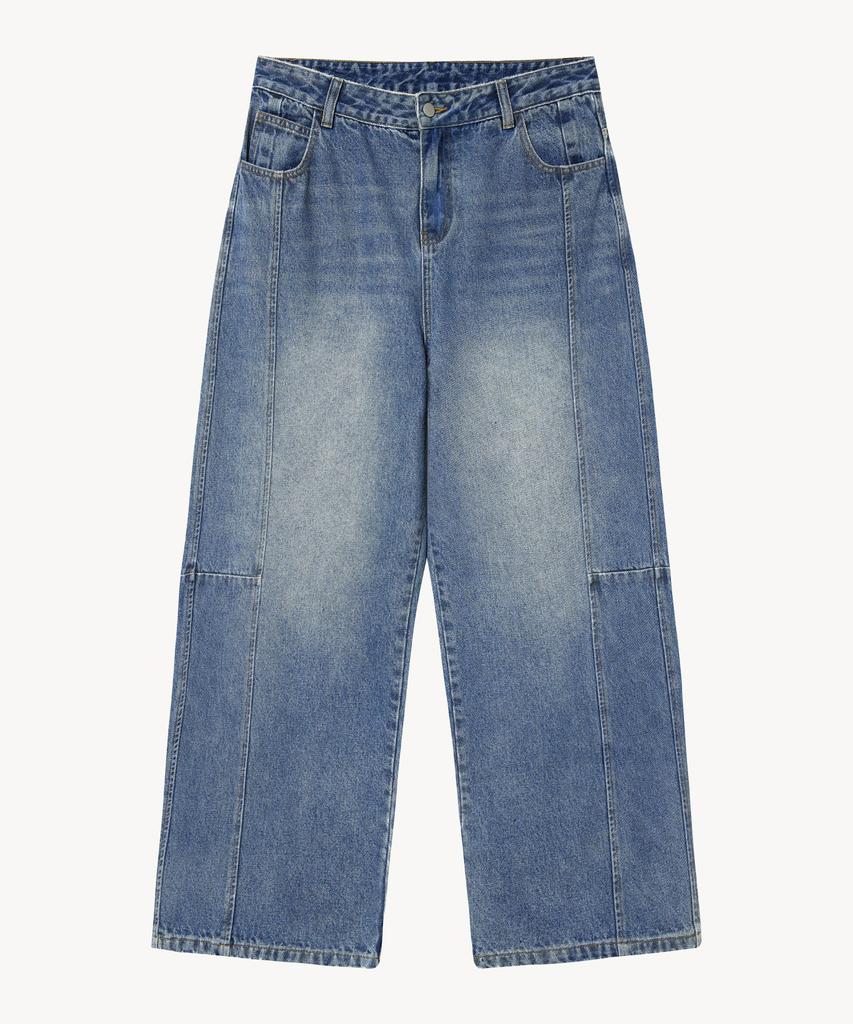VTWO Vintage Washed Curved Denim Pants (Blue)
