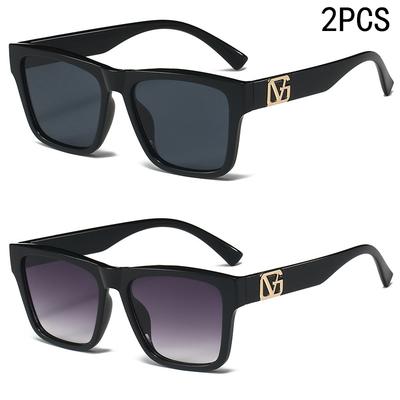 2/6 PZ Nuovi Occhiali da Sole Moda Lettere Cornice Quadrata Decorativa Occhiali da Sole Uv Per Donna 3197