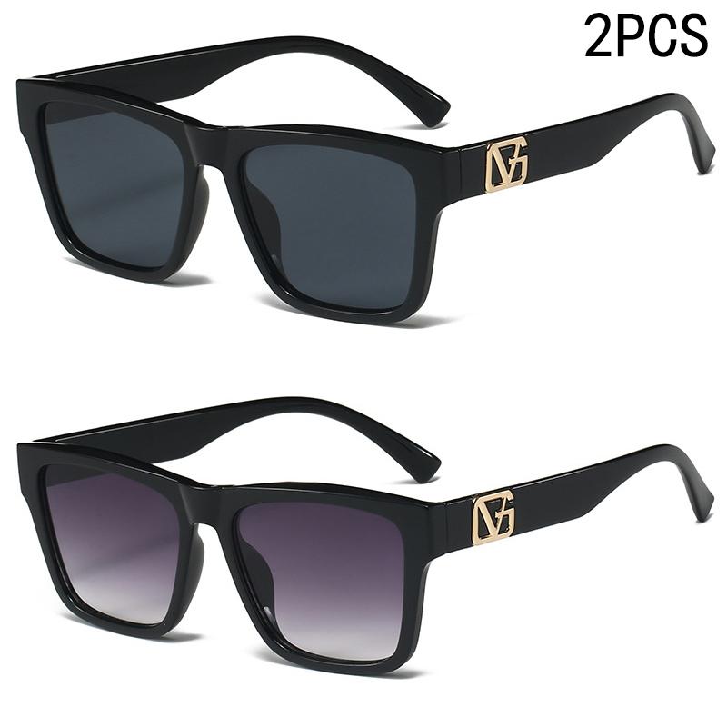 

1/2/6PCS Fashion Square Frame Sunglasses UV Protection Women Letters Decorative 3197