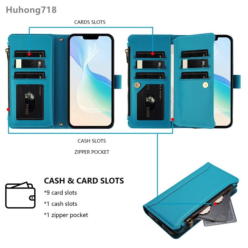 Zipper Leather Case For Redmi 6 7 8 9 Power 10 Prime Plus 2022 11 12 13 6A 8A 9T 9A 9i 9C Nfc 9AT 10A 10C 10X 11A 12C 13X 4G 5G Wallet Cover Casing