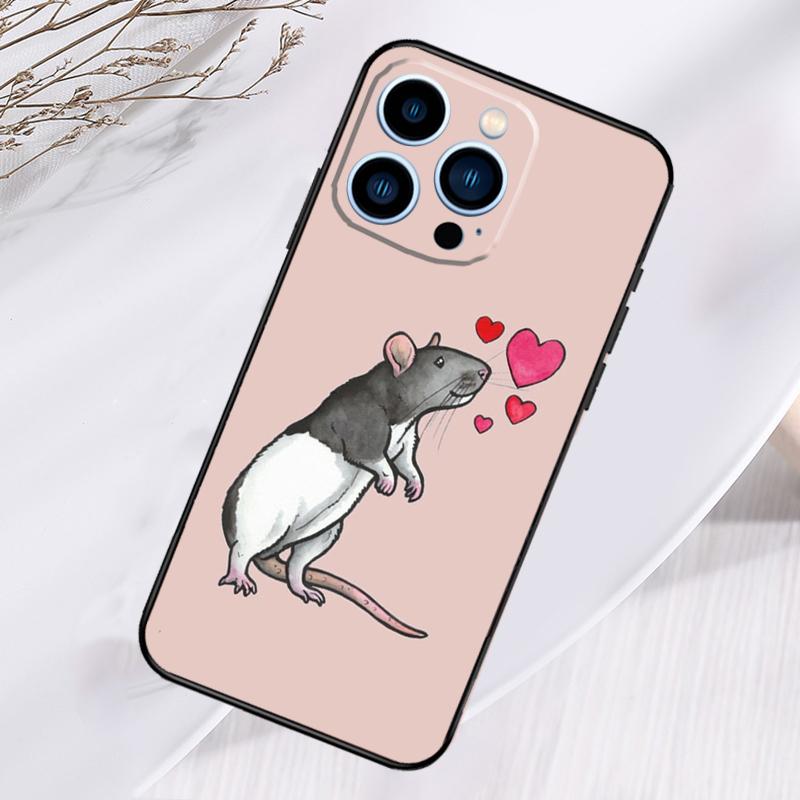 Mouse Rat Phone Case For iPhone 16 Pro Max 15 14 12 11 13 17 Pro Max Plus 12 13 Mini 16e 17 Air Cover