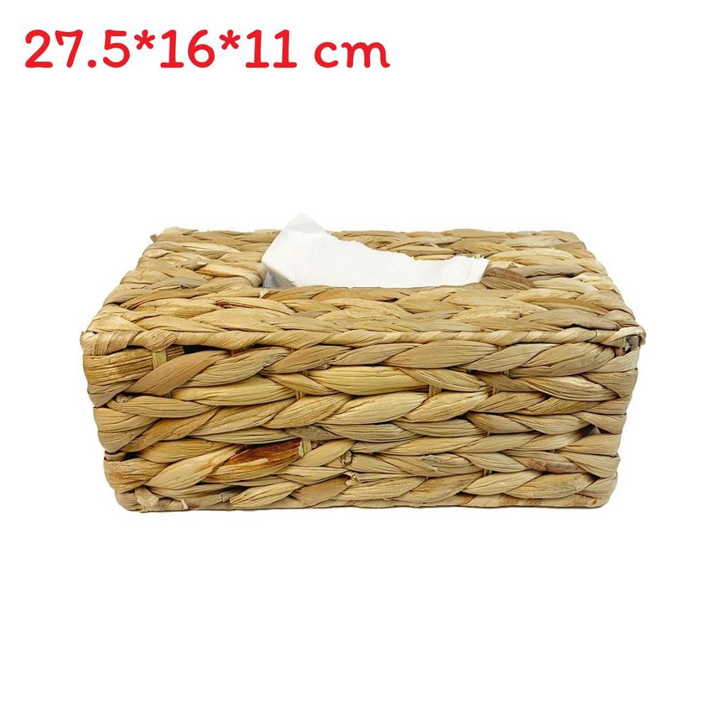 Rattan Tissue Box Holder With Lid For Living Room And Bathroom Decor