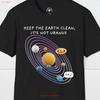Keep The Earth Clean Its Not Uranus T Shirt Funny Astronomy Day Save Our Planet Vintage Slightly Designer Clothes