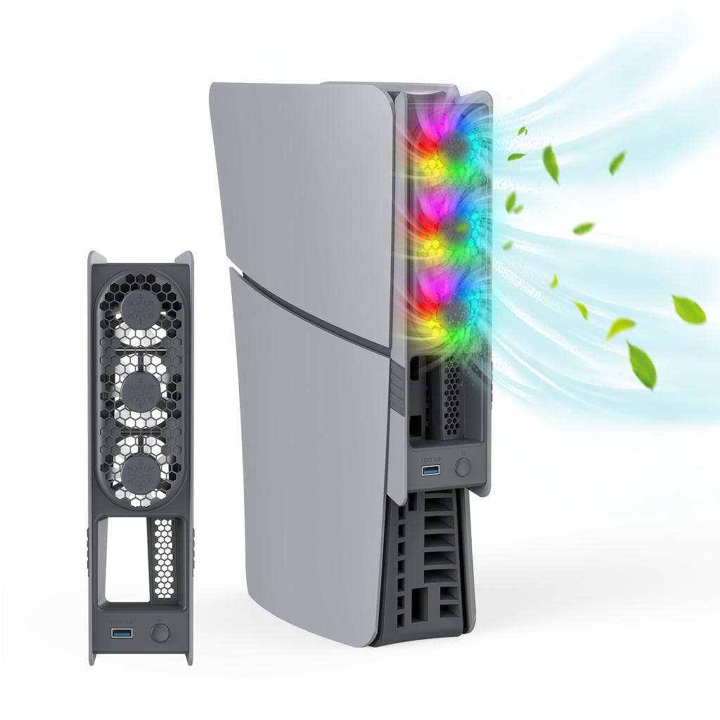 For PS5 Pro/PS5 Slim Cooling Fan External Fan Cooler Quiet Cooler Fans for 5 Pro/Slim Disc & Digital Edition
