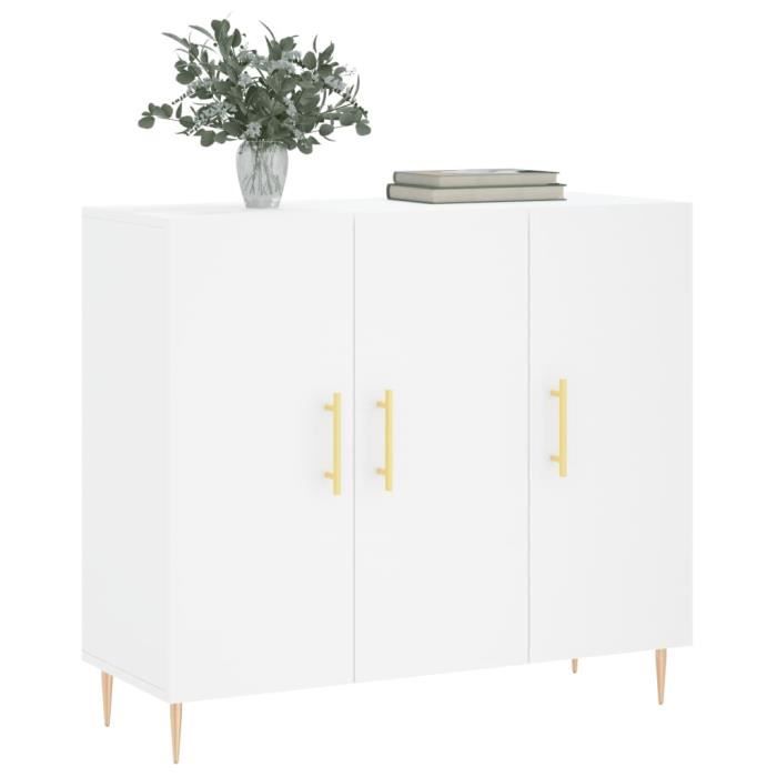 VidaXL Buffet blanc 90x34x80 cm bois d'ingénierie 828092