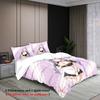 3-piece Down Duvet Cover with Anime Beautiful Girl Pattern Print (1 Duvet Cover+2 Pillowcases, No Core) Comfortable Bedding Set