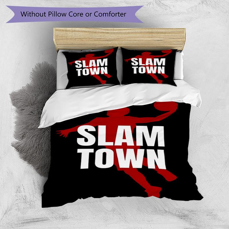3pcs Duvet Cover Set (1*Duvet Cover + 2*Pillowcase, Without Core), SLAM DUNK Print Bedding Set, Bedroom Decor, All‑Season, Birthday Gift
