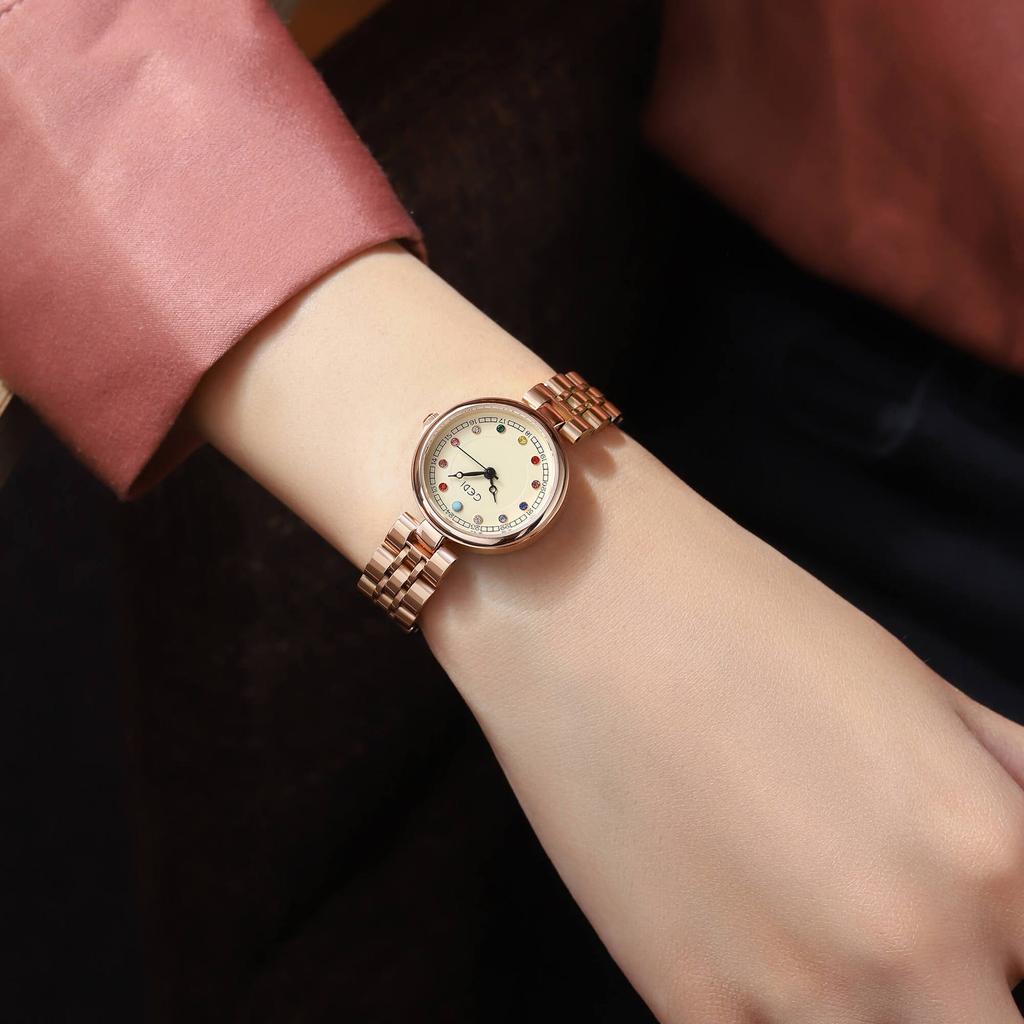Creative High-end Colored Diamond Disc Women's Niche Light Luxury High-value Waterproof Stainless Steel Quartz Watch