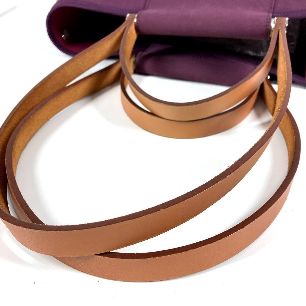 HERMES Kabak PM Kabak PM Handbag 2-way bag Shoulder Bag Leather/Canvas purple