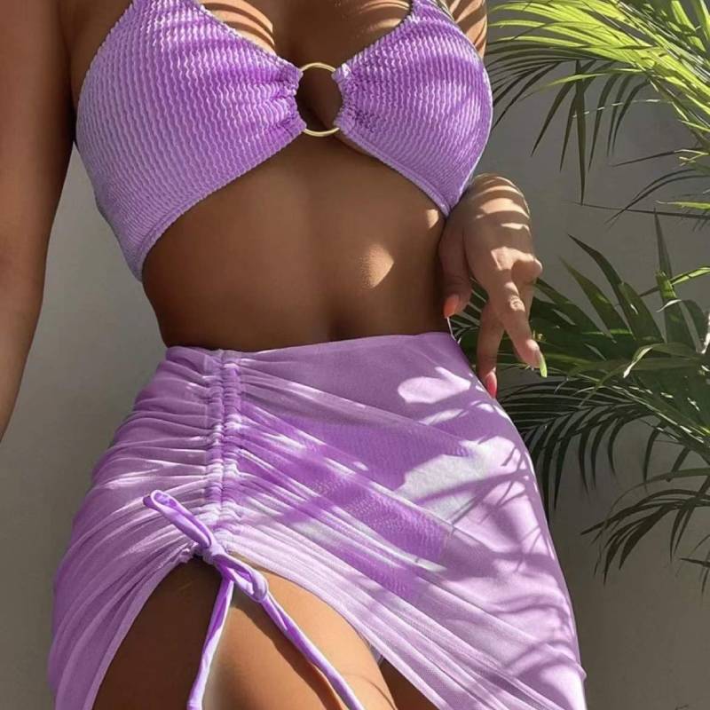 Elegant European Style Bikini Swimsuit With Padding For Water Sports And Beach Wear