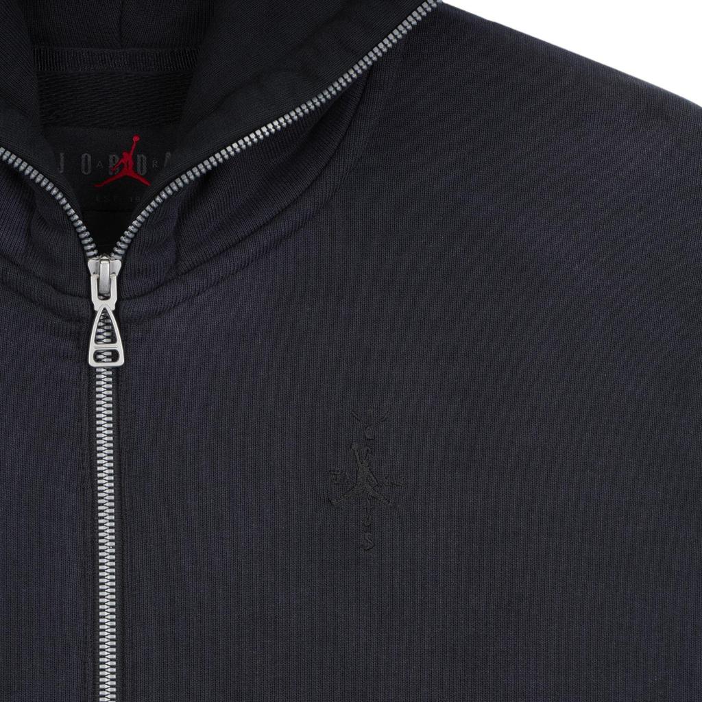 Jordan X Travis Scott Collaboration Solid Color Zip-Up Hoodie Unisex Jackets Black DZ5501-010