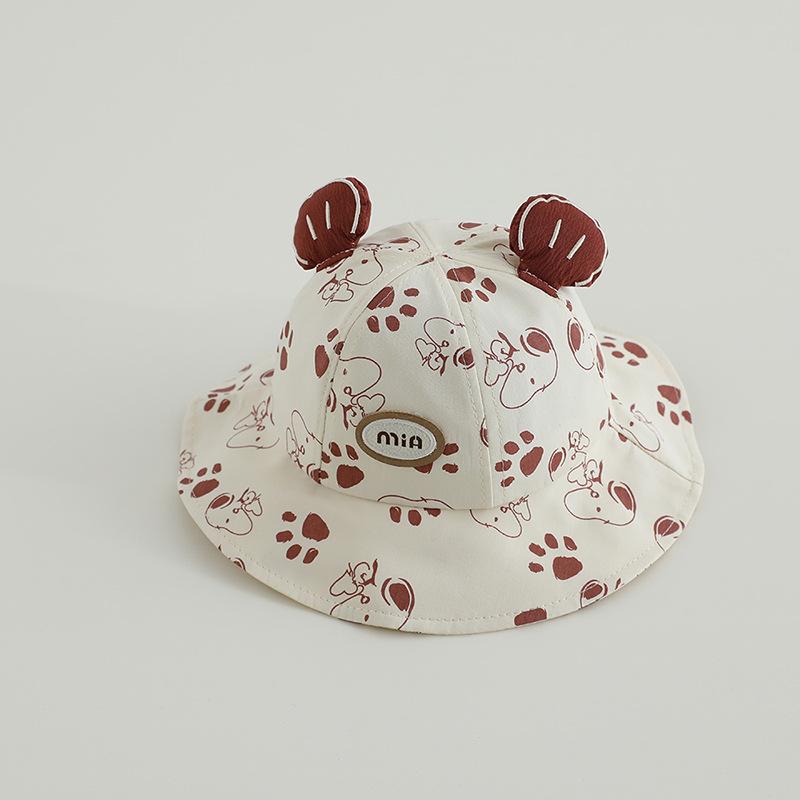 2026 Spring Unisex Korean Baby & Small Dog Cartoon Bucket Hat - Cute Sun Protection Fisherman Style