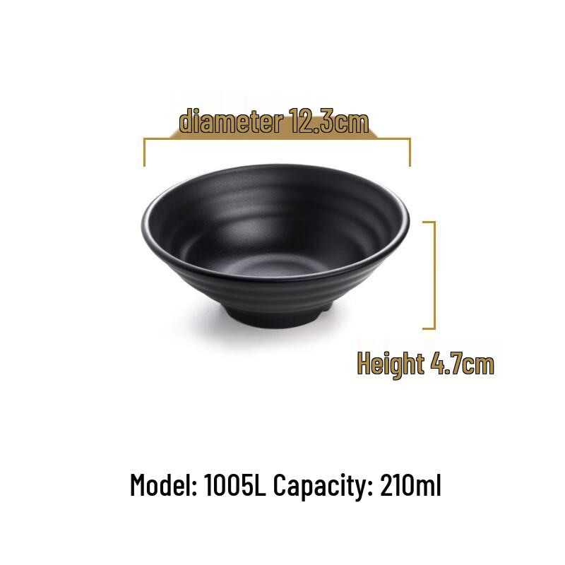 Jingyuheng Japanese Style Black Melamine Ramen Bowl Set
