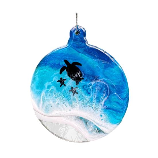 Sea Turtle Acrylic Ornaments Ocean-Themed Christmas Tree Decor Holiday Turtle Hanging