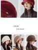 Women's British Style Windproof Beret - Versatile, Warm Metal Label Pleated Painter Hat for Autumn & Winter