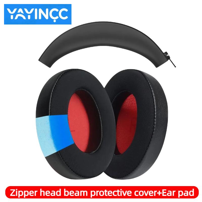 YAYINCC Replacement Headphone Earpads Headband /Silicone zipper head beam protective sleeve Suitable For 1MORE SonoFlow Earphone