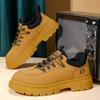 Outdoor Leather Men's Casual Shoes Non Slip Hiking Shoes Breathable Lightweight Fashion Work Boots Comfortable Walking Sneakers