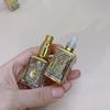 2 Pcs/set Random Pattern Luxury Golden Essential Oil Roller Bottle Refillable Perfume Bottle Glass Roll-On Essential Oil Bottle Cosmetics Container